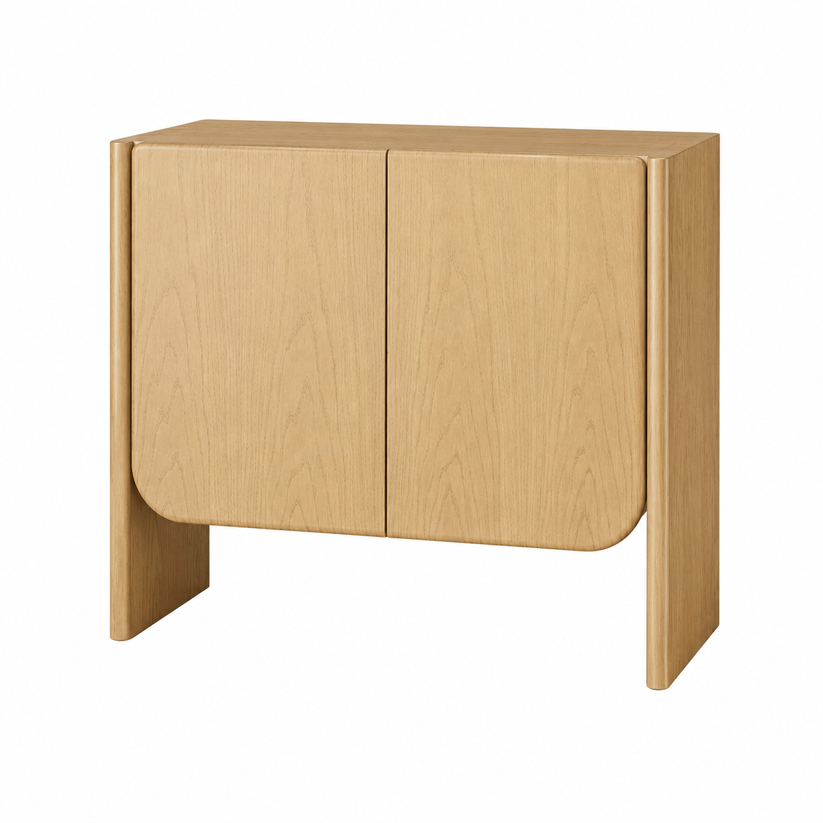 Wood Oak Modern Storage Cabinet - Raw Oak