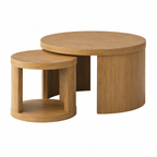 Wood Round Coffee Table - Light Brown