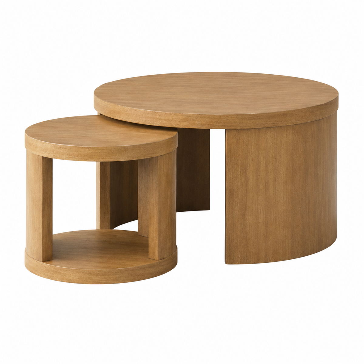 Wood Round Coffee Table - Light Brown