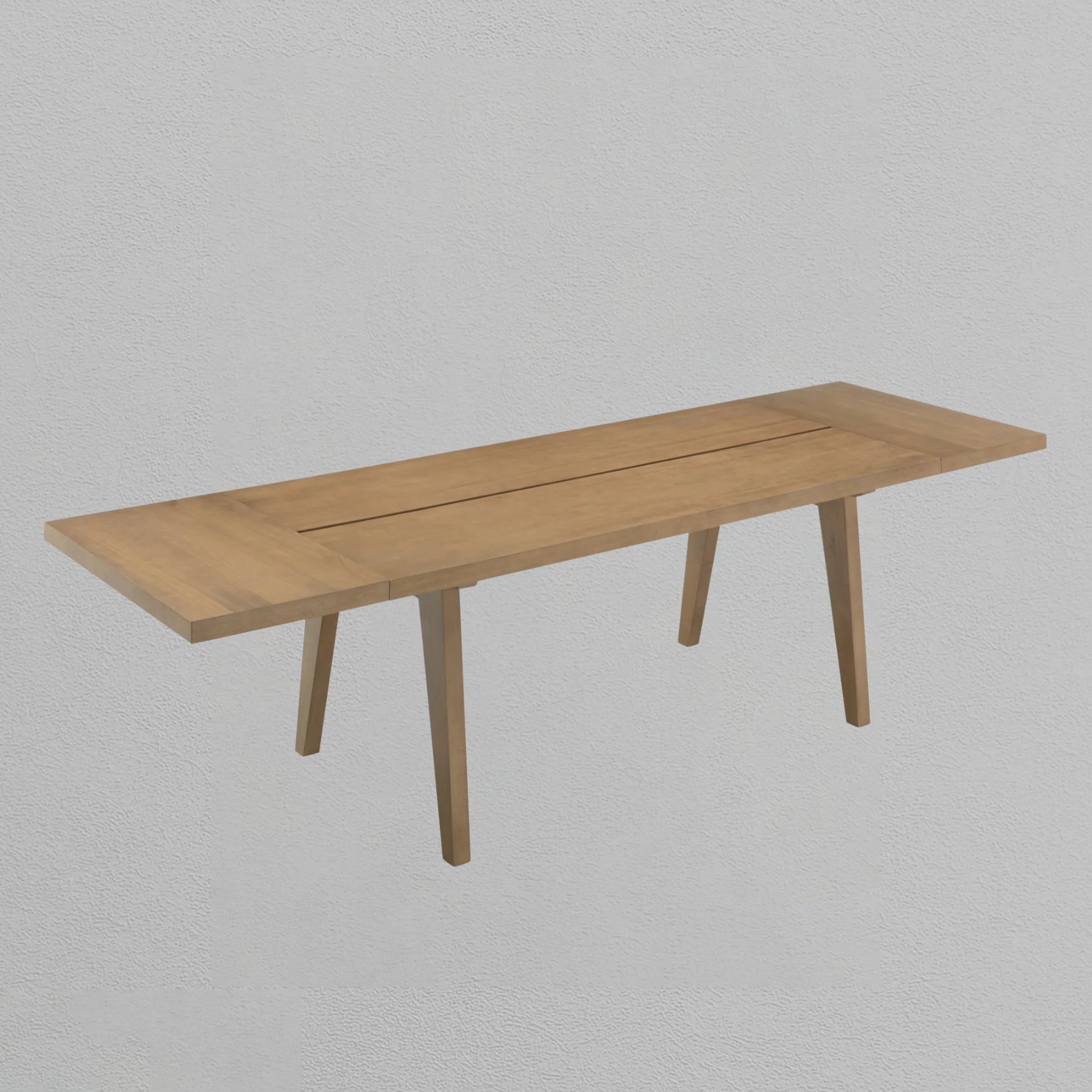 Farmhouse Wooden Dining Table with Leaf Extension Light Brown