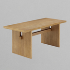 Wood Modern Farmhouse Dining Table Light Brown