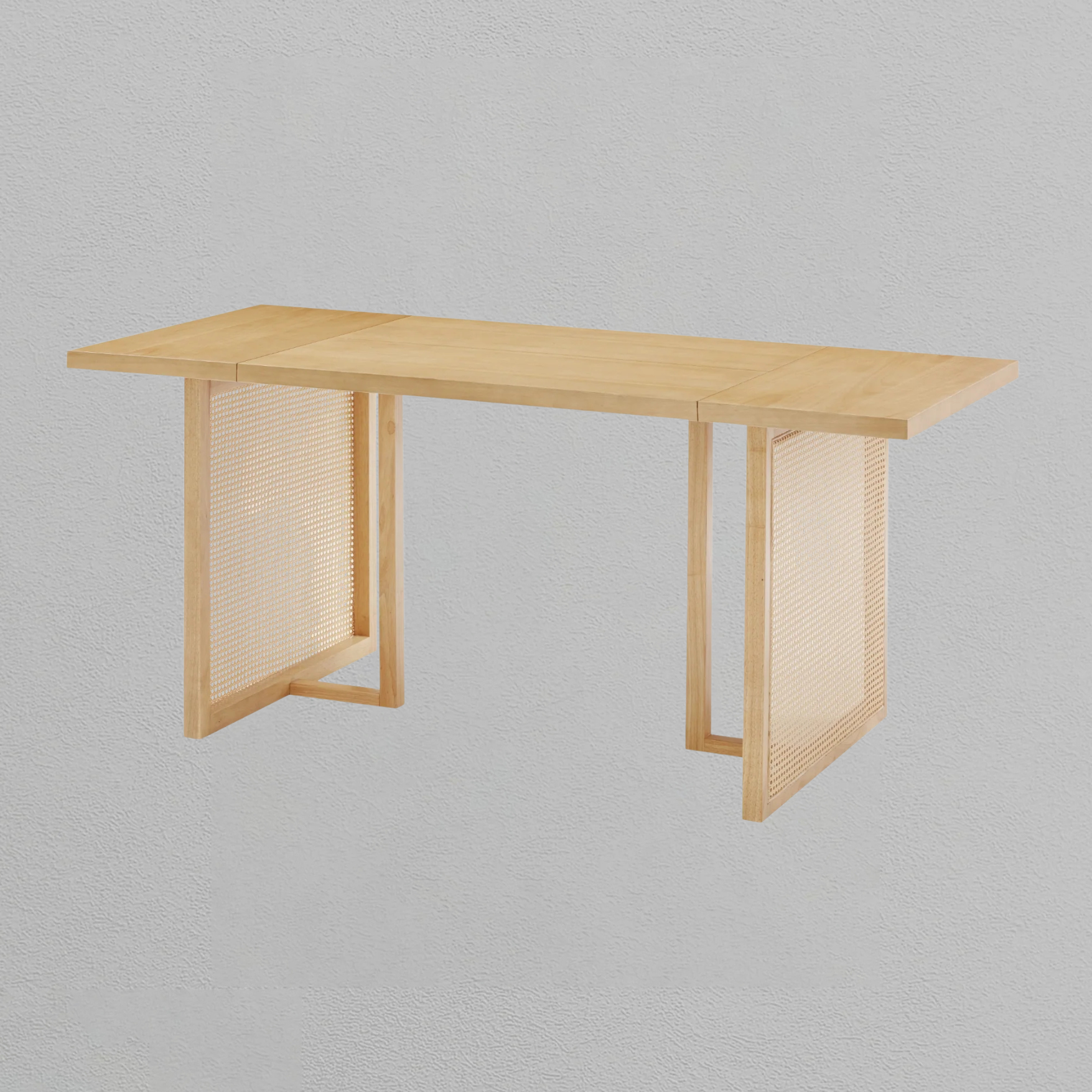 Bohemian Natural Wood & Rattan Dining Table