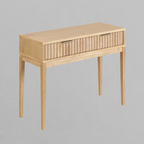 Mid-Century Fluted 2-Drawer Console Table