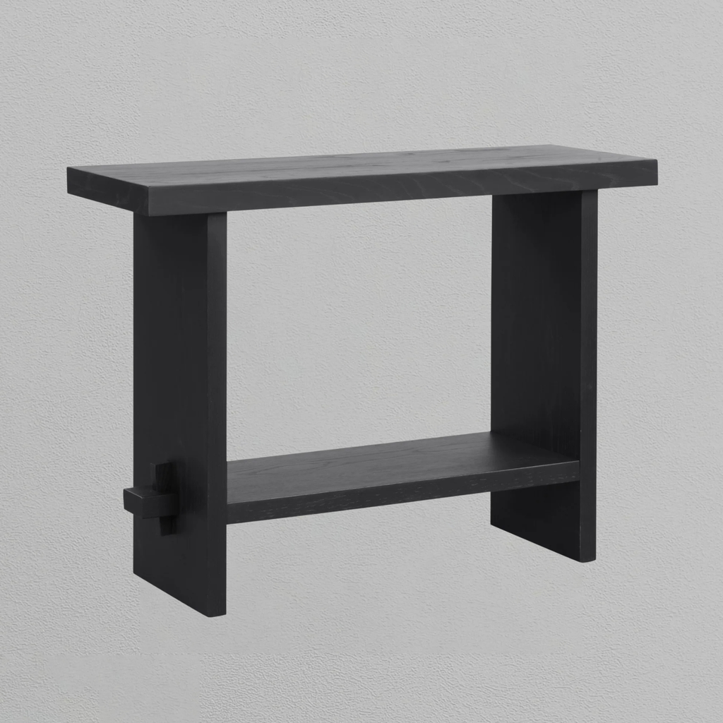 Wood Console Table Black Oak