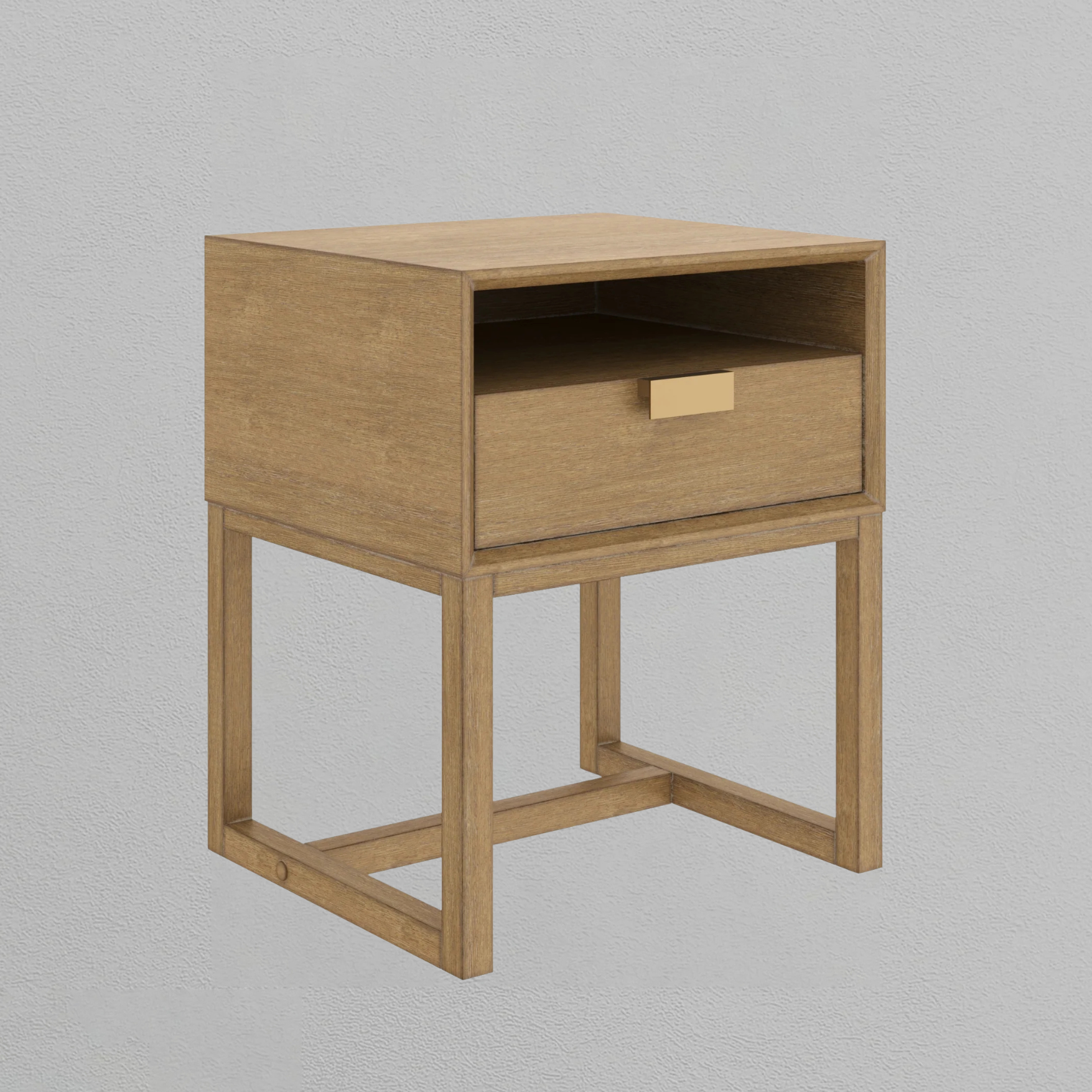 Wood Modern Farmhouse Nightstand with Drawer