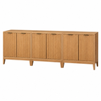 Fluted TV Cabinet - Warm Pine