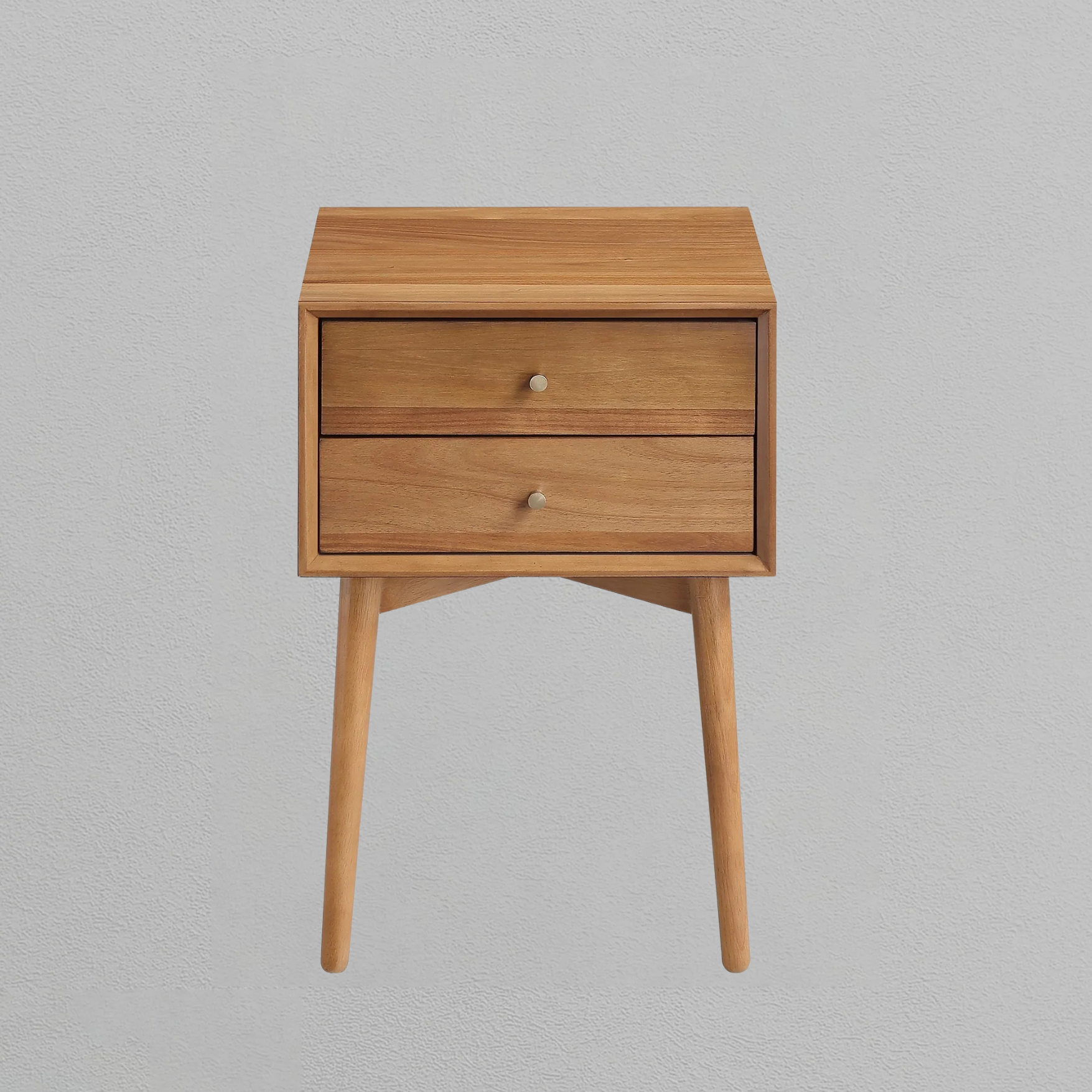Wood Mid-Century Nightstand Acacia