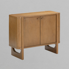 Mid-Century Modern Solid Wood Accent Cabinet Light Brown