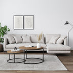 Oak Round Coffee Table - Reclaimed Oak & Gunmetal