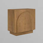 Wood Mid-Century Arched Storage Cabinet Light Brown