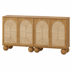 Seagrass Arched TV Cabinet - Light Brown