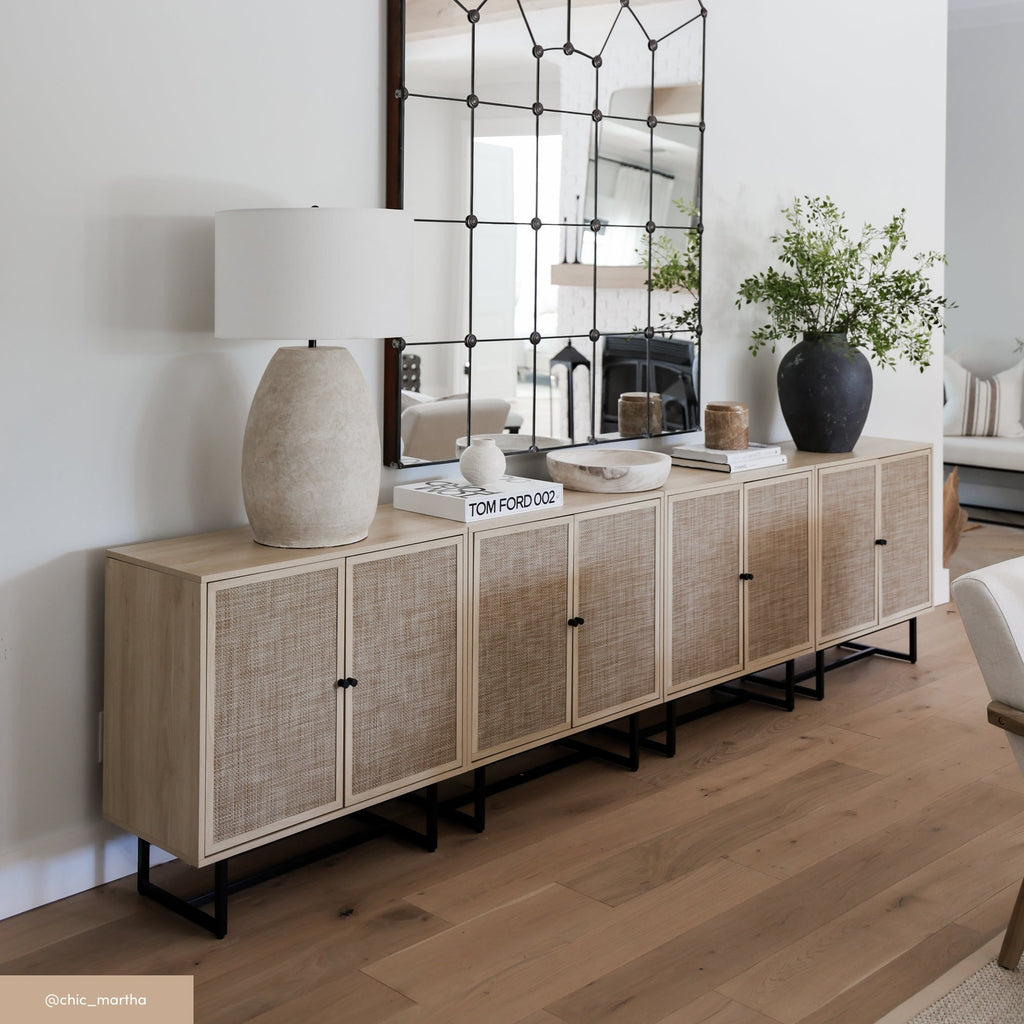Rattan Oak TV Cabinet