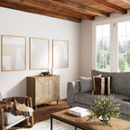 Seagrass Wood Storage Cabinet - Brushed Light Brown & Seagrass