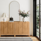 Fluted TV Cabinet - Warm Pine