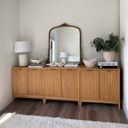 Fluted TV Cabinet - Warm Pine