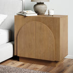 Wood Arched Storage Cabinet - Light Brown