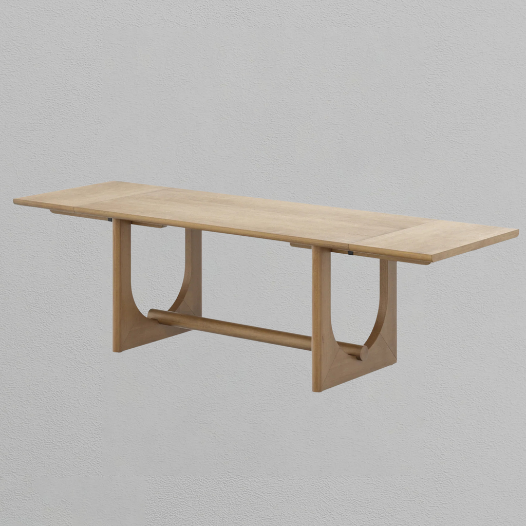 Wood Dining Room Table with Leaf Extension for 8