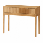 Fluted Console Table - Warm Pine & Gold
