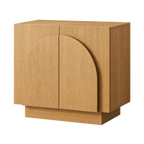 Wood Arched Storage Cabinet - Light Brown