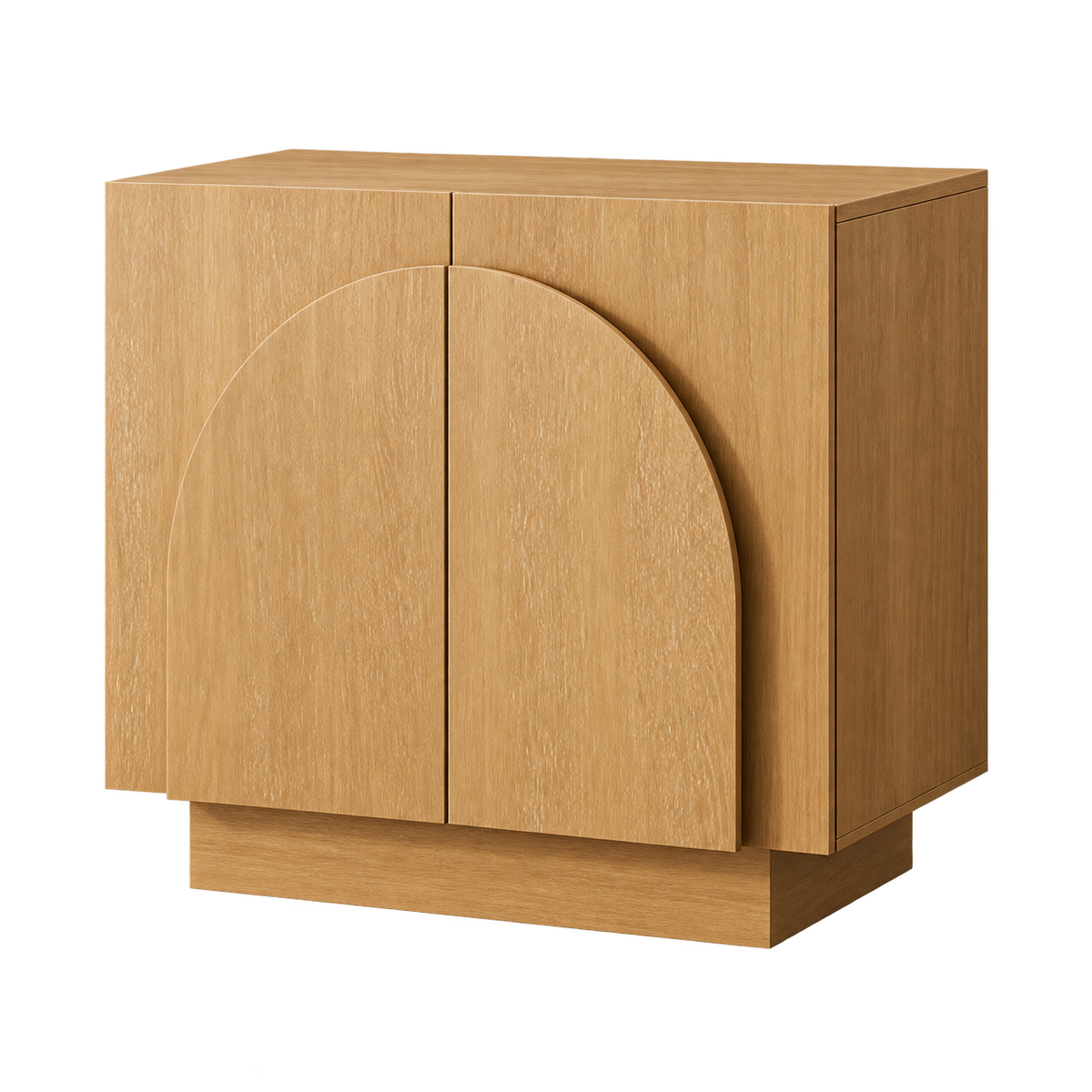 Wood Arched Storage Cabinet - Light Brown