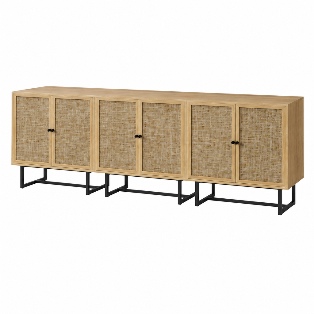 Rattan Oak TV Cabinet